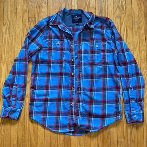 2 for $20/Mens medium classic fit American Eagle plaid button down, soft cotton